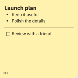 An actual Duonote note on a webpage, with a heading and a list.